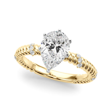 Twisting Diamond Accented Engagement Ring – Lab Diamond Engagement Ring in 18K Gold | Just Brilliant – view 18