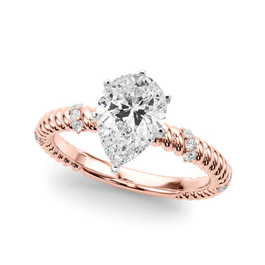 Twisting Diamond Accented Engagement Ring – Lab Diamond Engagement Ring in 18K Gold | Just Brilliant – view 34