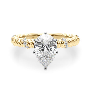 Twisting Diamond Accented Engagement Ring – Lab Diamond Engagement Ring in 18K Gold | Just Brilliant – view 30