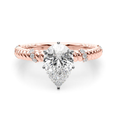 Twisting Diamond Accented Engagement Ring – Lab Diamond Engagement Ring in 18K Gold | Just Brilliant – view 46