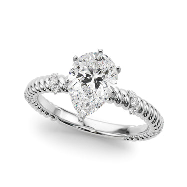 Twisting Diamond Accented Engagement Ring – Lab Diamond Engagement Ring in 18K Gold | Just Brilliant – detail view