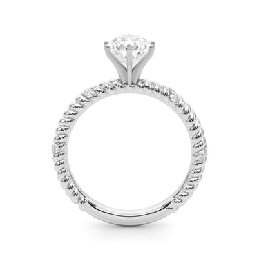 Twisting Diamond Accented Engagement Ring – Lab Diamond Engagement Ring in 18K Gold | Just Brilliant – angle view