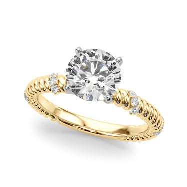 Twisting Diamond Accented Engagement Ring – Lab Diamond Engagement Ring in 18K Gold | Just Brilliant – view 19