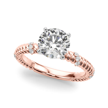 Twisting Diamond Accented Engagement Ring – Lab Diamond Engagement Ring in 18K Gold | Just Brilliant – view 35