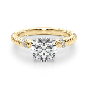 Twisting Diamond Accented Engagement Ring – Lab Diamond Engagement Ring in 18K Gold | Just Brilliant – view 31