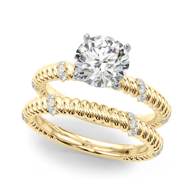 Twisting Diamond Accented Engagement Ring – Lab Diamond Engagement Ring in 18K Gold | Just Brilliant – view 27