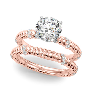 Twisting Diamond Accented Engagement Ring – Lab Diamond Engagement Ring in 18K Gold | Just Brilliant – view 43