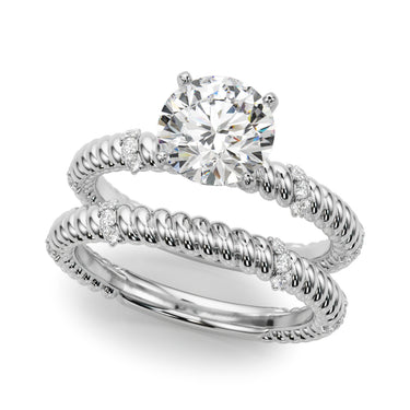 Twisting Diamond Accented Engagement Ring – Lab Diamond Engagement Ring in 18K Gold | Just Brilliant – view 11