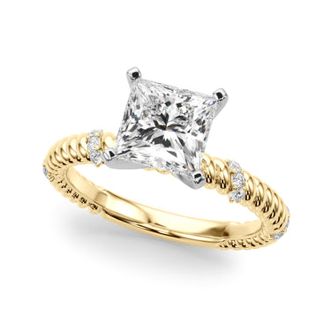 Twisting Diamond Accented Engagement Ring – Lab Diamond Engagement Ring in 18K Gold | Just Brilliant – view 20