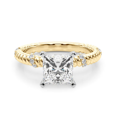 Twisting Diamond Accented Engagement Ring – Lab Diamond Engagement Ring in 18K Gold | Just Brilliant – view 32
