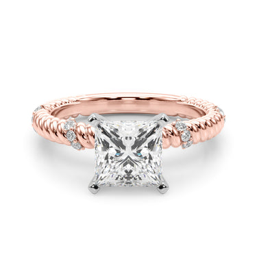 Twisting Diamond Accented Engagement Ring – Lab Diamond Engagement Ring in 18K Gold | Just Brilliant – view 48