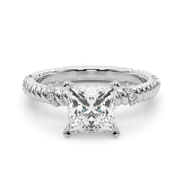 Twisting Diamond Accented Engagement Ring – Lab Diamond Engagement Ring in 18K Gold | Just Brilliant – view 16