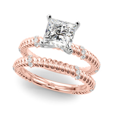 Twisting Diamond Accented Engagement Ring – Lab Diamond Engagement Ring in 18K Gold | Just Brilliant – view 44