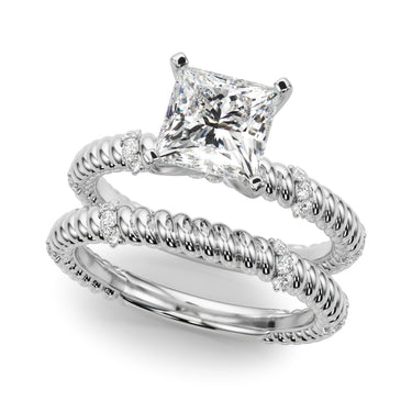 Twisting Diamond Accented Engagement Ring – Lab Diamond Engagement Ring in 18K Gold | Just Brilliant – view 12