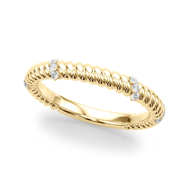 Twisting Diamond Accented Wedding Band – Lab Diamond Wedding Band in 18K Gold | Just Brilliant – close-up view