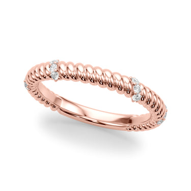 Twisting Diamond Accented Wedding Band – Lab Diamond Wedding Band in 18K Gold | Just Brilliant – side view