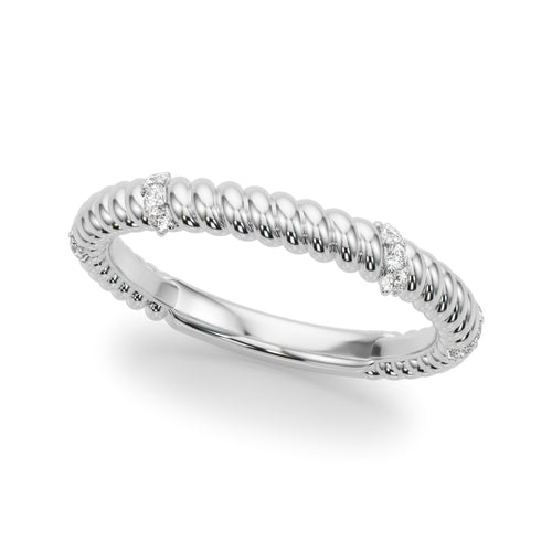 Twisting Diamond Accented Wedding Band