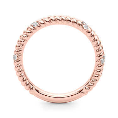 Twisting Diamond Accented Wedding Band – Lab Diamond Wedding Band in 18K Gold | Just Brilliant – angle view