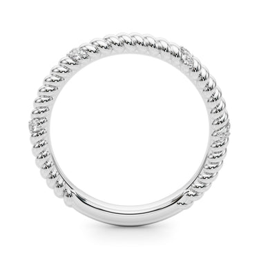 Twisting Diamond Accented Wedding Band – Lab Diamond Wedding Band in 18K Gold | Just Brilliant – detail view