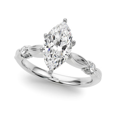 Contemporary Engagement Ring – Lab Diamond Engagement Ring in 18K Gold | Just Brilliant – detail view