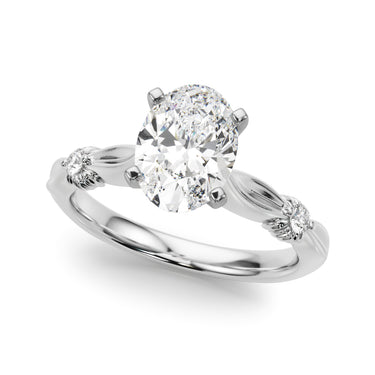 Contemporary Engagement Ring – Lab Diamond Engagement Ring in 18K Gold | Just Brilliant – close-up view