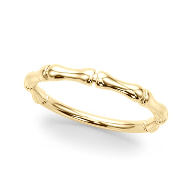 Bamboo Style Wedding Band – Lab Diamond Wedding Band in 18K Gold | Just Brilliant – close-up view