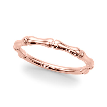 Bamboo Style Wedding Band – Lab Diamond Wedding Band in 18K Gold | Just Brilliant – side view