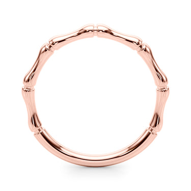 Bamboo Style Wedding Band – Lab Diamond Wedding Band in 18K Gold | Just Brilliant – angle view
