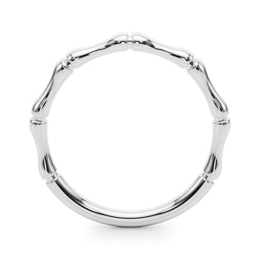 Bamboo Style Wedding Band – Lab Diamond Wedding Band in 18K Gold | Just Brilliant – detail view