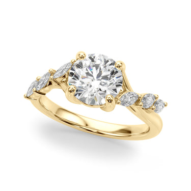 Marquise Accented Contemporary Engagement Ring – Marquise Lab Diamond Engagement Ring in 18K Gold | Just Brilliant – side ...