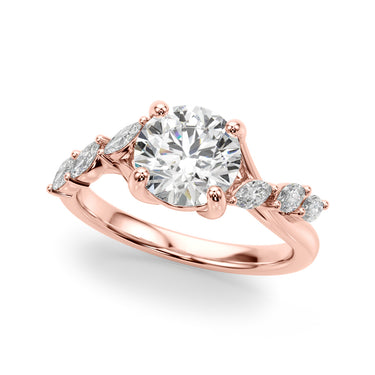 Marquise Accented Contemporary Engagement Ring – Marquise Lab Diamond Engagement Ring in 18K Gold | Just Brilliant – view 9