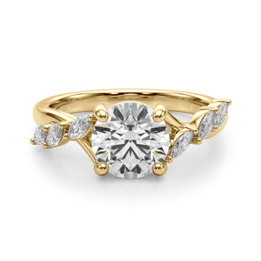 Marquise Accented Contemporary Engagement Ring – Marquise Lab Diamond Engagement Ring in 18K Gold | Just Brilliant – view 8