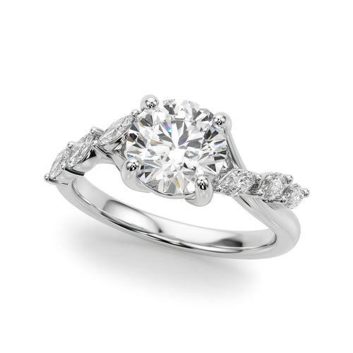 Marquise Accented Contemporary Engagement Ring