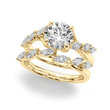 Marquise Accented Contemporary Engagement Ring – Marquise Lab Diamond Engagement Ring in 18K Gold | Just Brilliant – view 7