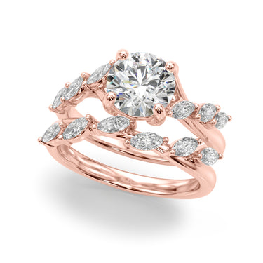 Marquise Accented Contemporary Engagement Ring – Marquise Lab Diamond Engagement Ring in 18K Gold | Just Brilliant – view 11
