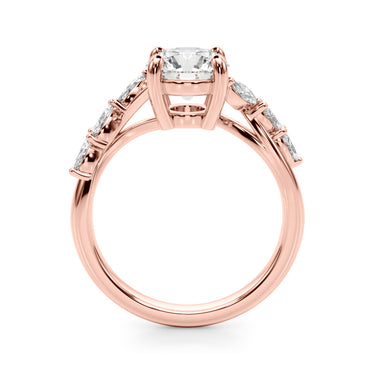 Marquise Accented Contemporary Engagement Ring – Marquise Lab Diamond Engagement Ring in 18K Gold | Just Brilliant – view 10