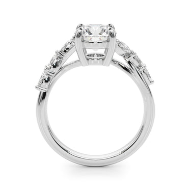Marquise Accented Contemporary Engagement Ring – Marquise Lab Diamond Engagement Ring in 18K Gold | Just Brilliant – detai...
