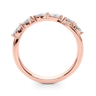 Marquise Wedding Band – Marquise Lab Diamond Wedding Band in 18K Gold | Just Brilliant – angle view