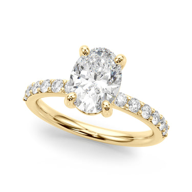 Single Row Oval Engagement Ring – Oval Lab Diamond Engagement Ring in 18K Gold | Just Brilliant – side view