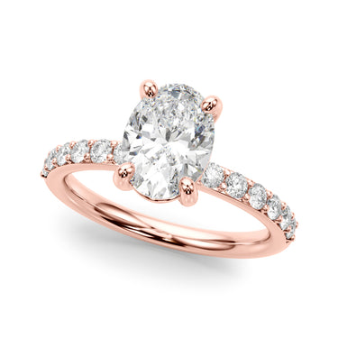 Single Row Oval Engagement Ring – Oval Lab Diamond Engagement Ring in 18K Gold | Just Brilliant – view 9