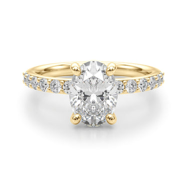 Single Row Oval Engagement Ring – Oval Lab Diamond Engagement Ring in 18K Gold | Just Brilliant – view 8