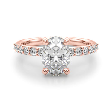 Single Row Oval Engagement Ring – Oval Lab Diamond Engagement Ring in 18K Gold | Just Brilliant – view 12