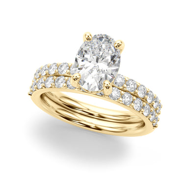 Single Row Oval Engagement Ring – Oval Lab Diamond Engagement Ring in 18K Gold | Just Brilliant – view 7
