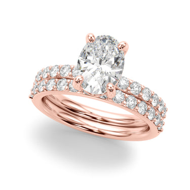 Single Row Oval Engagement Ring – Oval Lab Diamond Engagement Ring in 18K Gold | Just Brilliant – view 11