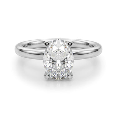Solitaire Oval Engagement Ring – Oval Lab Diamond Engagement Ring in 18K Gold | Just Brilliant – lifestyle view