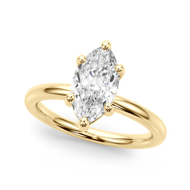 Solitaire Marquise Engagement Ring – Marquise Lab Diamond Engagement Ring in 18K Gold | Just Brilliant – side view