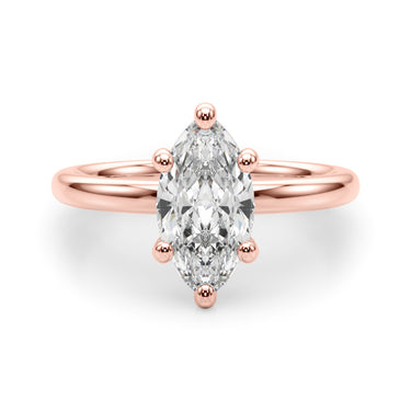 Solitaire Marquise Engagement Ring – Marquise Lab Diamond Engagement Ring in 18K Gold | Just Brilliant – view 12