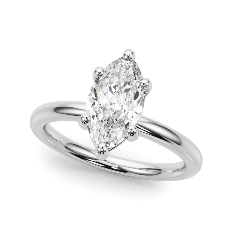 Solitaire Marquise Engagement Ring – Marquise Lab Diamond Engagement Ring in 18K Gold | Just Brilliant