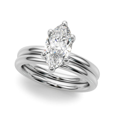 Solitaire Marquise Engagement Ring – Marquise Lab Diamond Engagement Ring in 18K Gold | Just Brilliant – close-up view