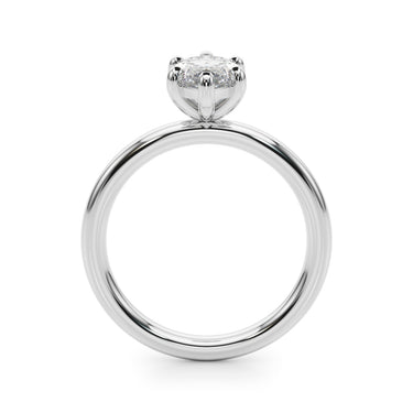 Solitaire Marquise Engagement Ring – Marquise Lab Diamond Engagement Ring in 18K Gold | Just Brilliant – detail view